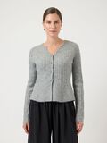 Product image thumbnail - YASDOLLY  KNITTED CARDIGAN, Light Grey Melange | 1