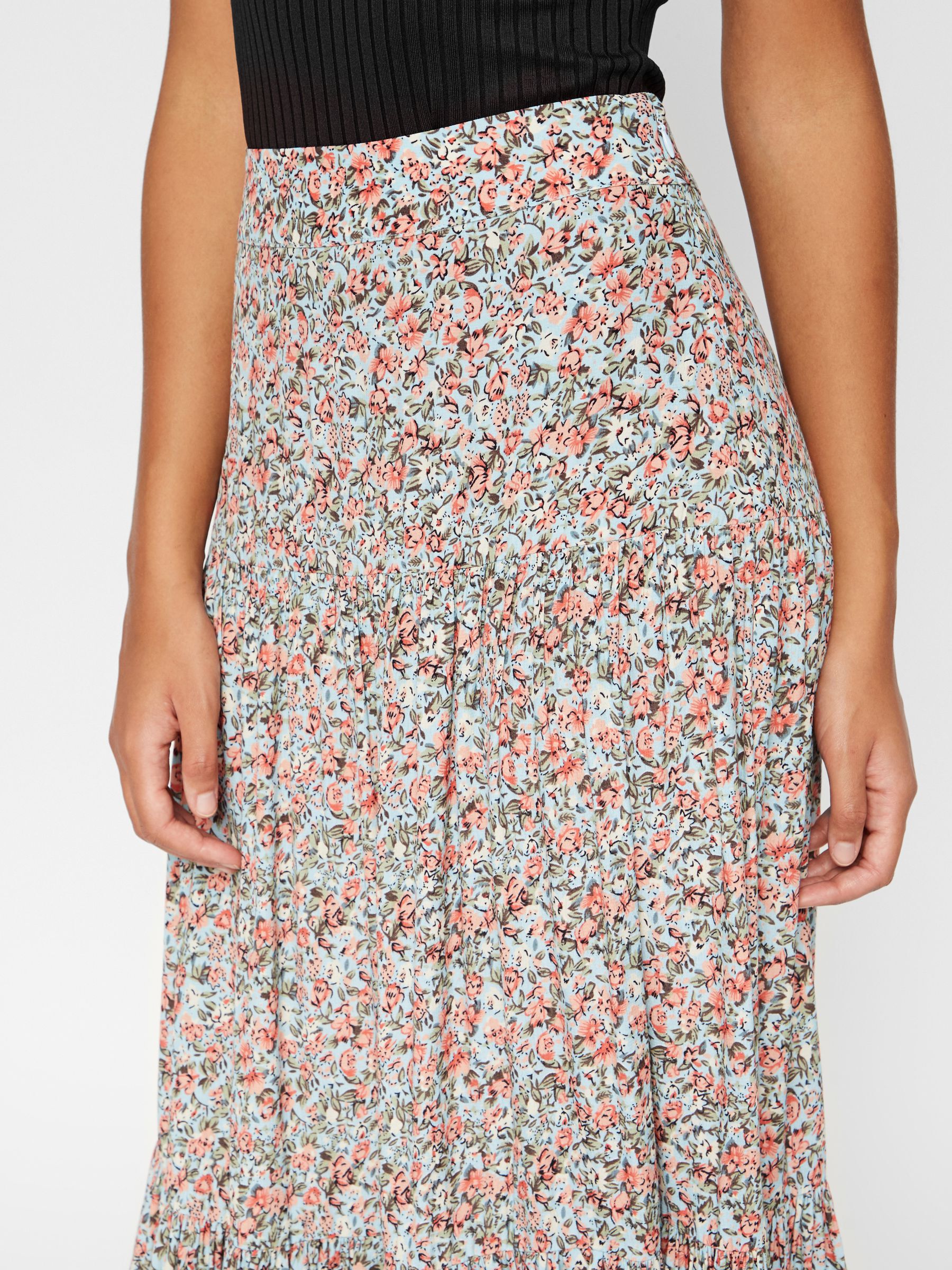 YASFAUNA TIERED MAXI SKIRT Blue YAS France