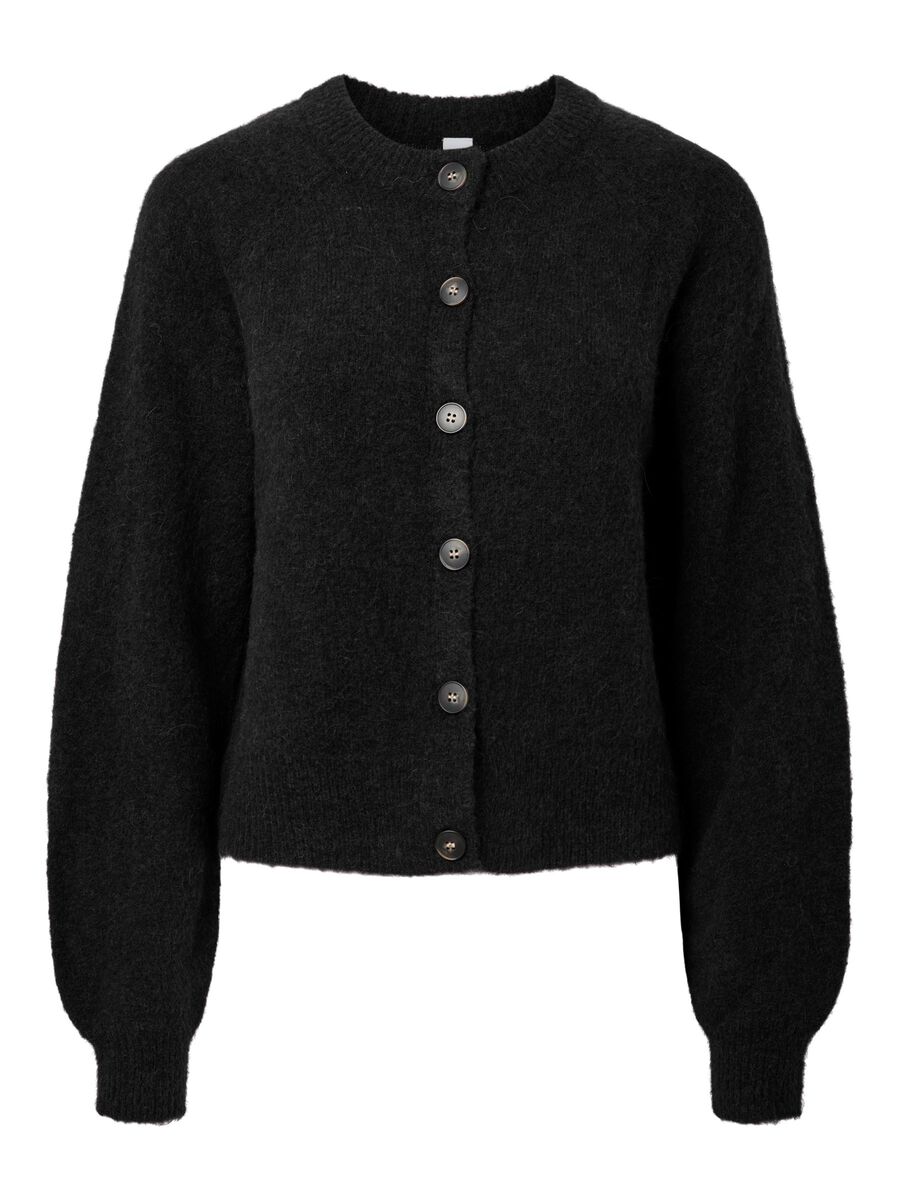 Product tile image YASJOHI WOOL BLEND KNITTED CARDIGAN, Black 26040004_Black