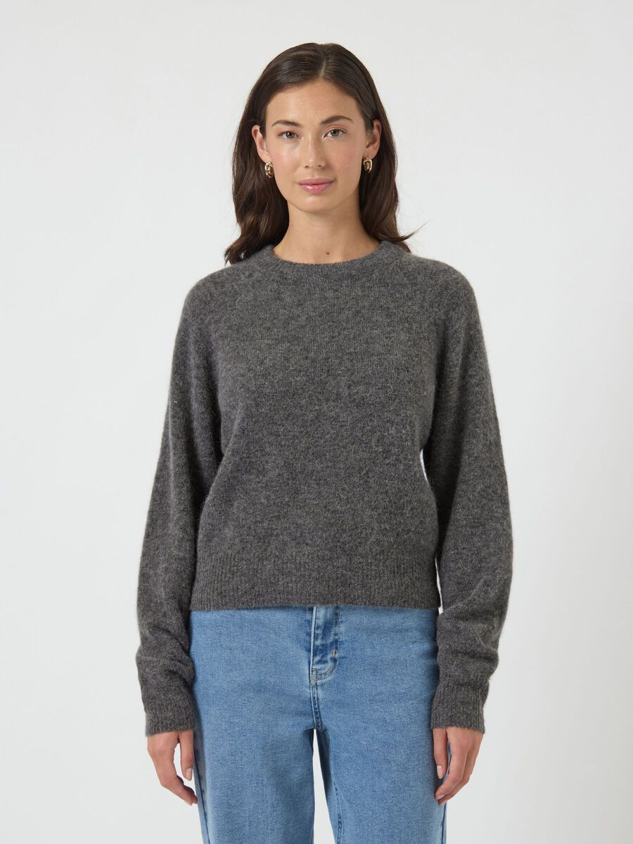 Carousel image - YASJOHI WOLL STRICKPULLOVER, Medium Grey Melange | 1