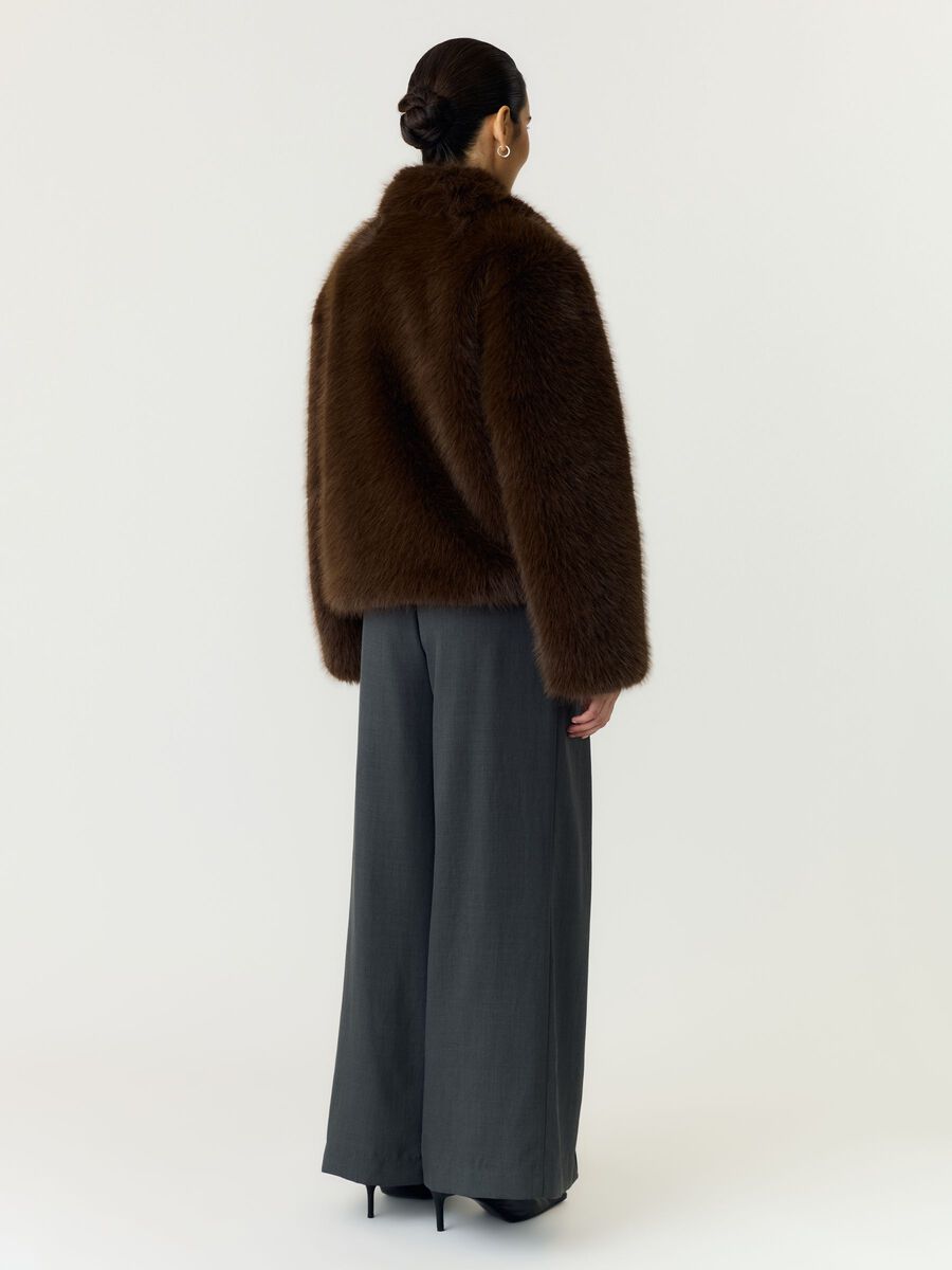 Carousel image 2 YASKIMBERLY LS FUR JACKET, Chocolate Brown