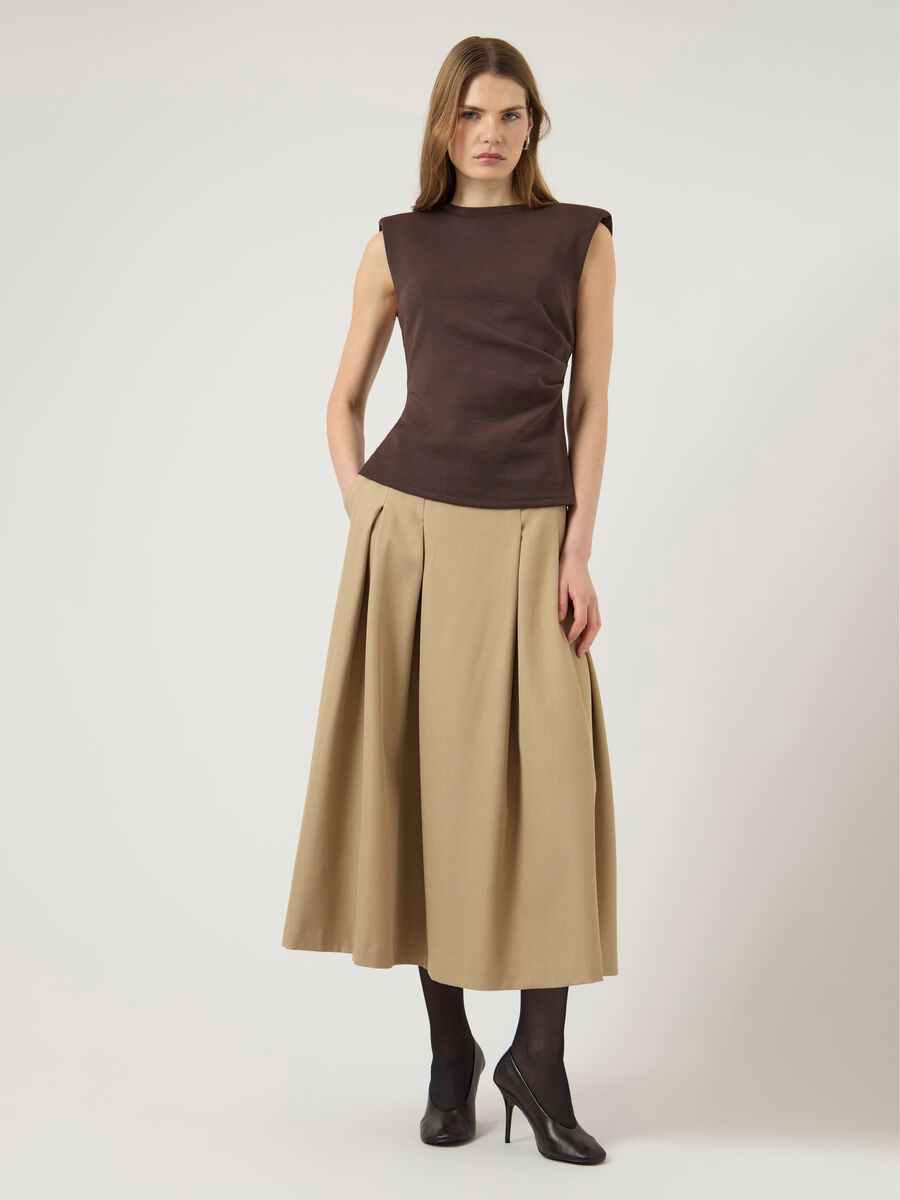 Carousel image - YASPINA SLEEVELESS TOP, Chocolate Brown | 4