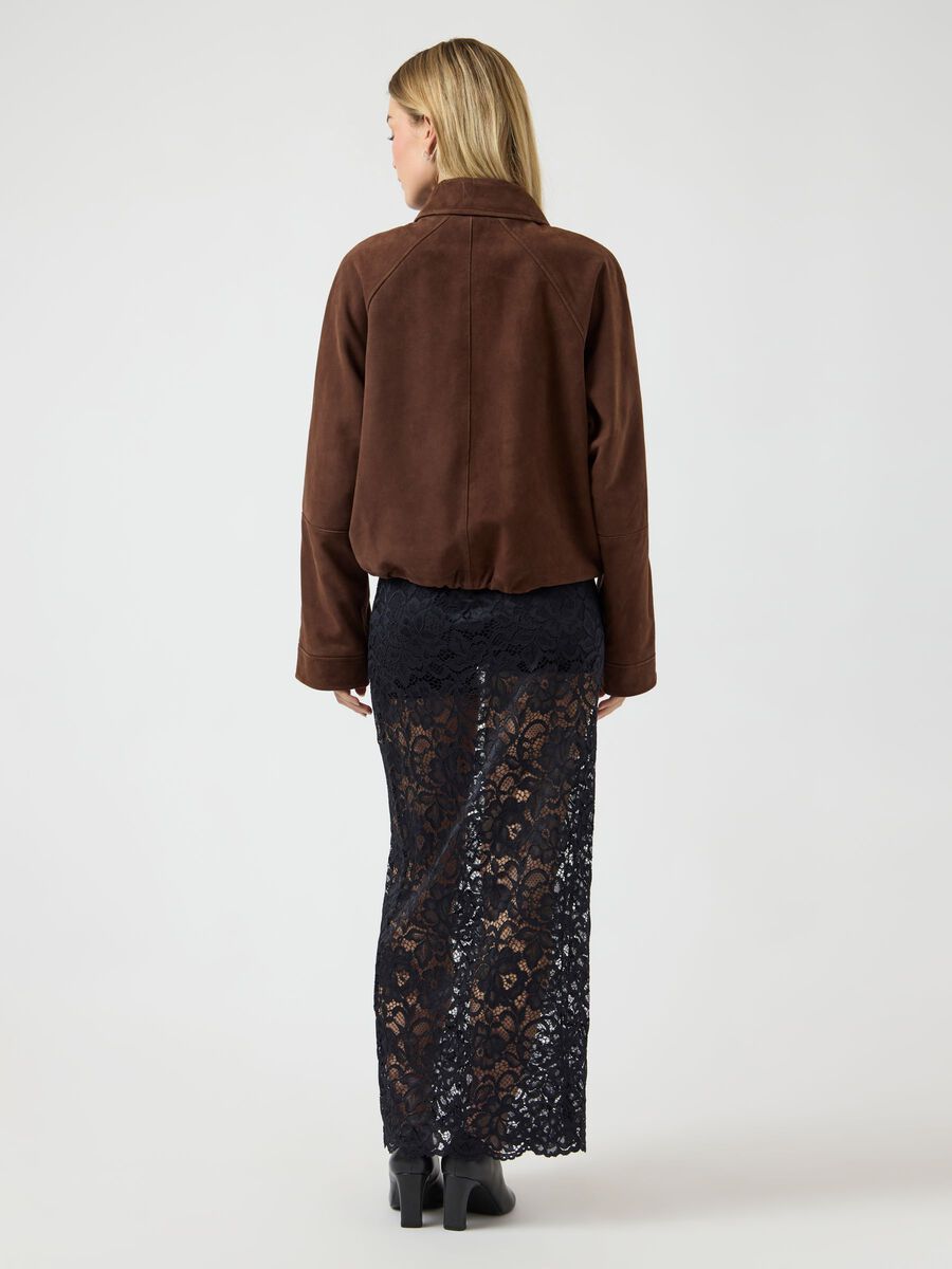 Product carousel image - YASNOEL SUEDE LEATHER BOMBER JACKET, Pinecone | 2