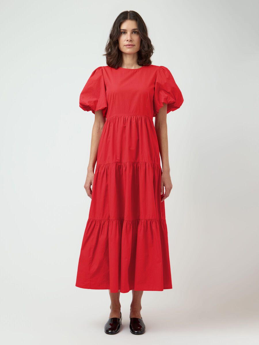 Product carousel image - YASCOLEA ANKLE  MIDI DRESS, Fiery Red | 1