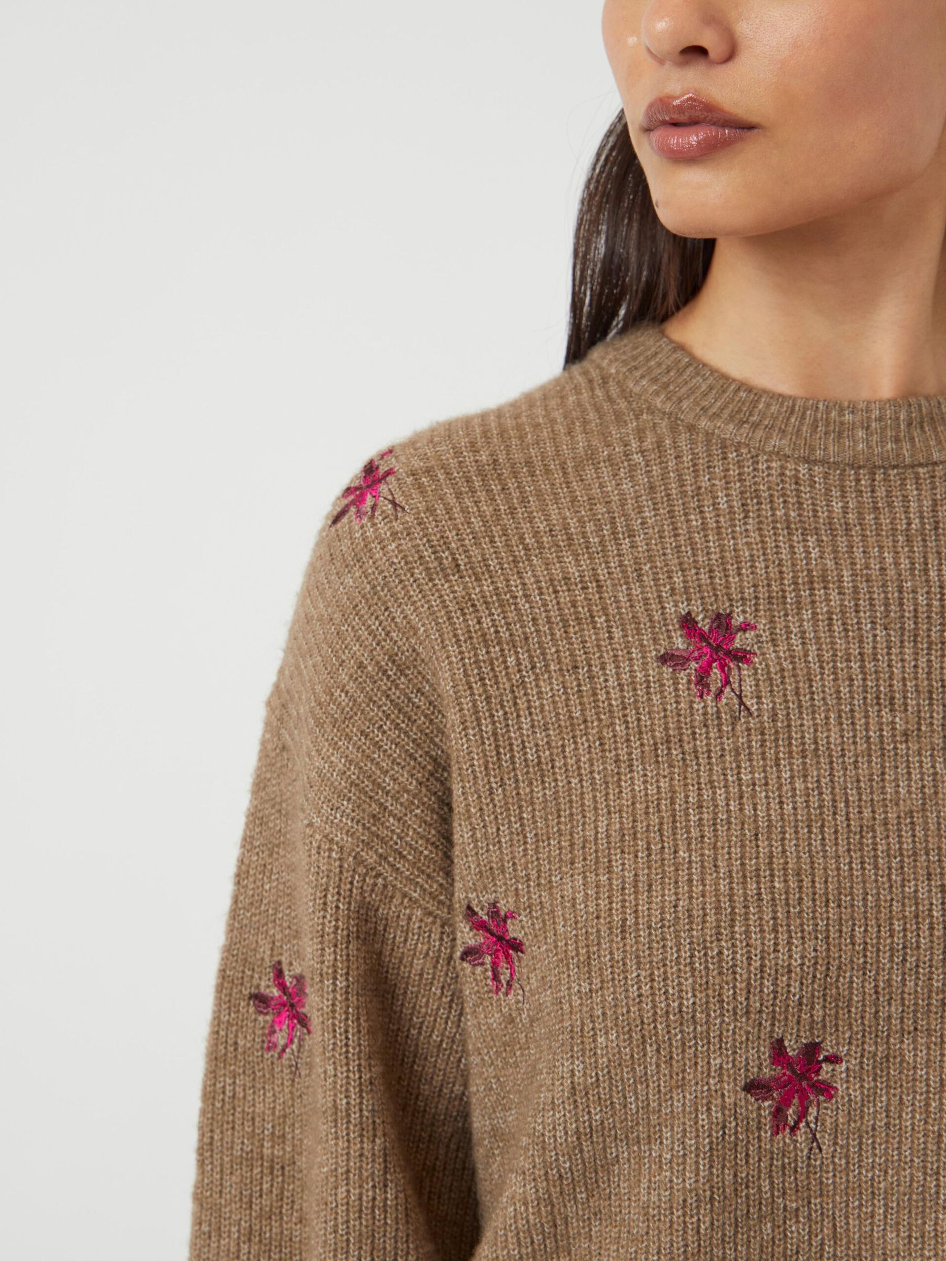 Carousel image - YASFLEUR KNITTED JUMPER, Taupe Gray | 3