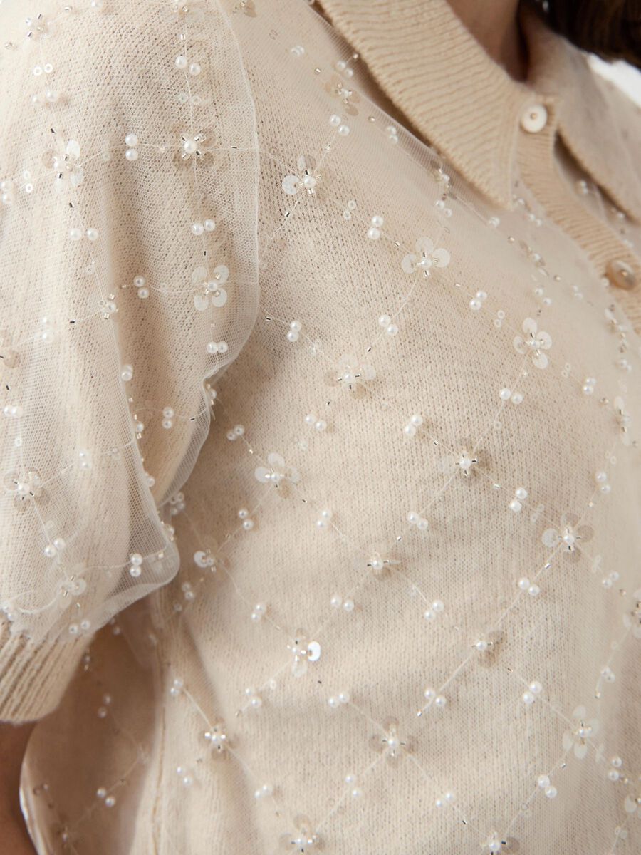 Carousel image - YASMERILLA KNITTED CARDIGAN, Birch | 3