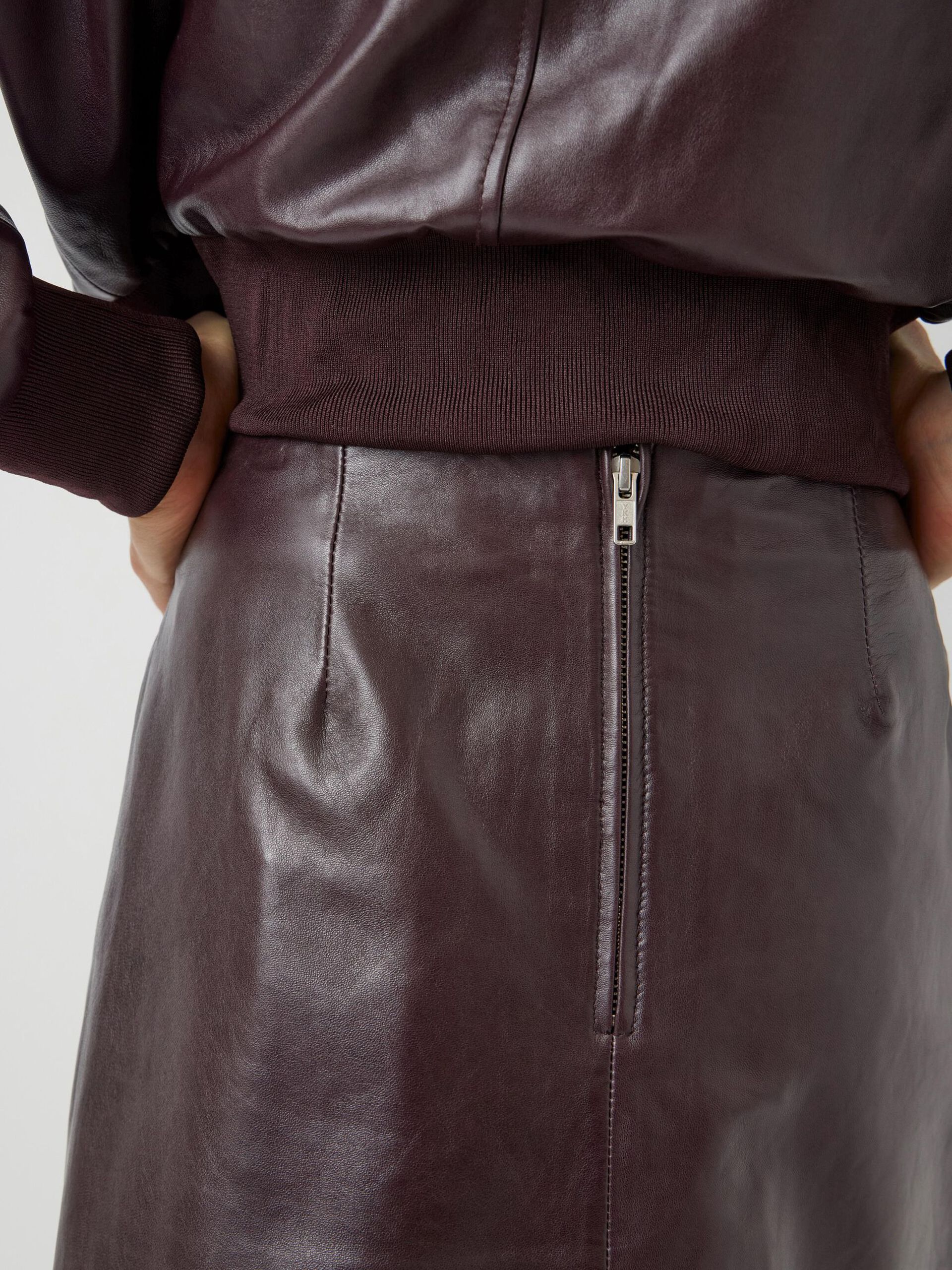 Carousel image - YASKALA LEATHER MINI SKIRT, Port Royale | 3