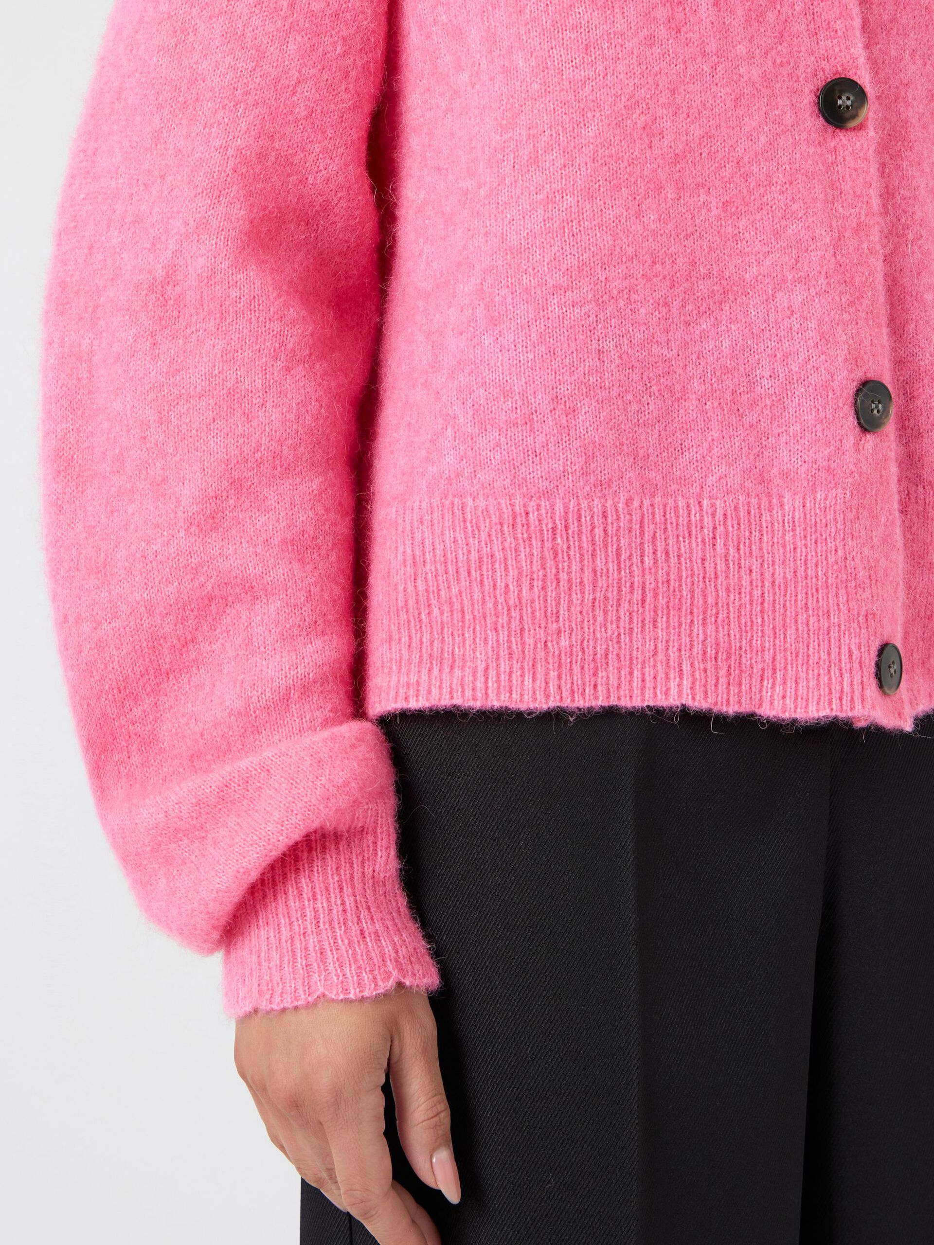 Carousel image - YASJOHI WOOL KNITTED CARDIGAN, Begonia Pink | 3