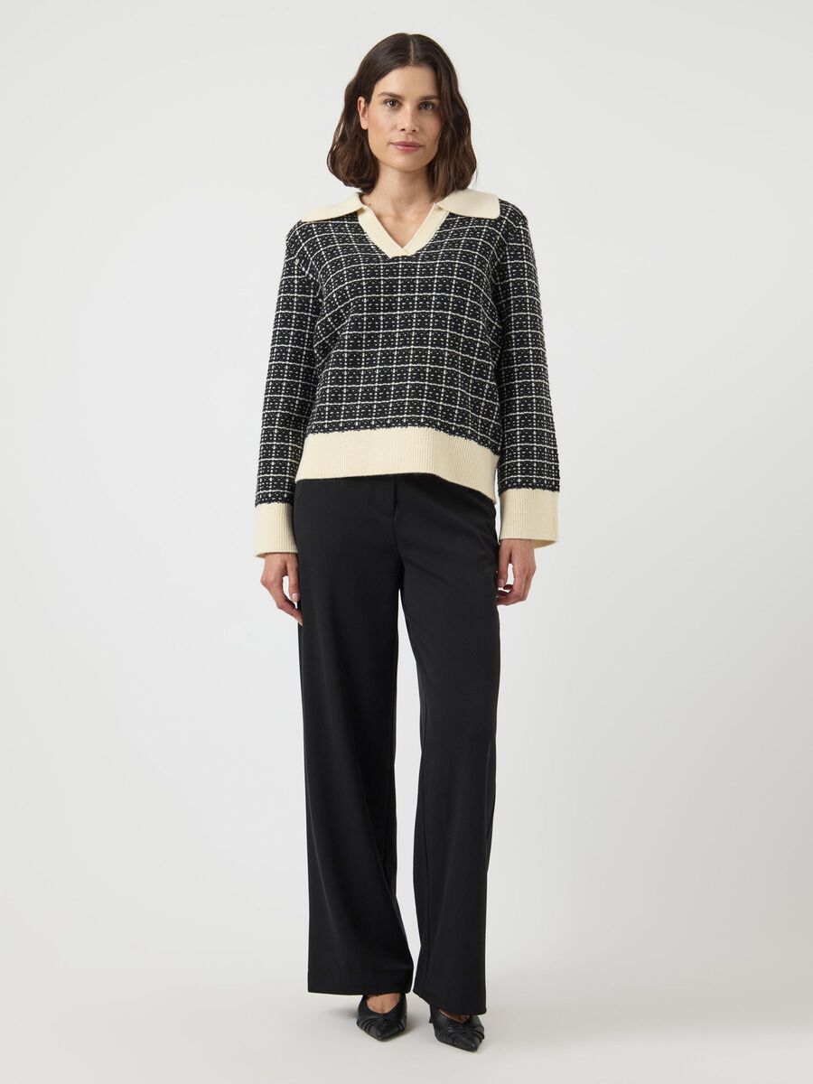 Carousel image - YASLIVIA V-AUSSCHNITT STRICKPULLOVER, Black | 4