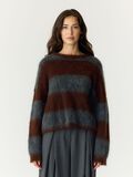 thumbnail Yastilde ls striped  knitted pullover, colour: dark grey melange, front