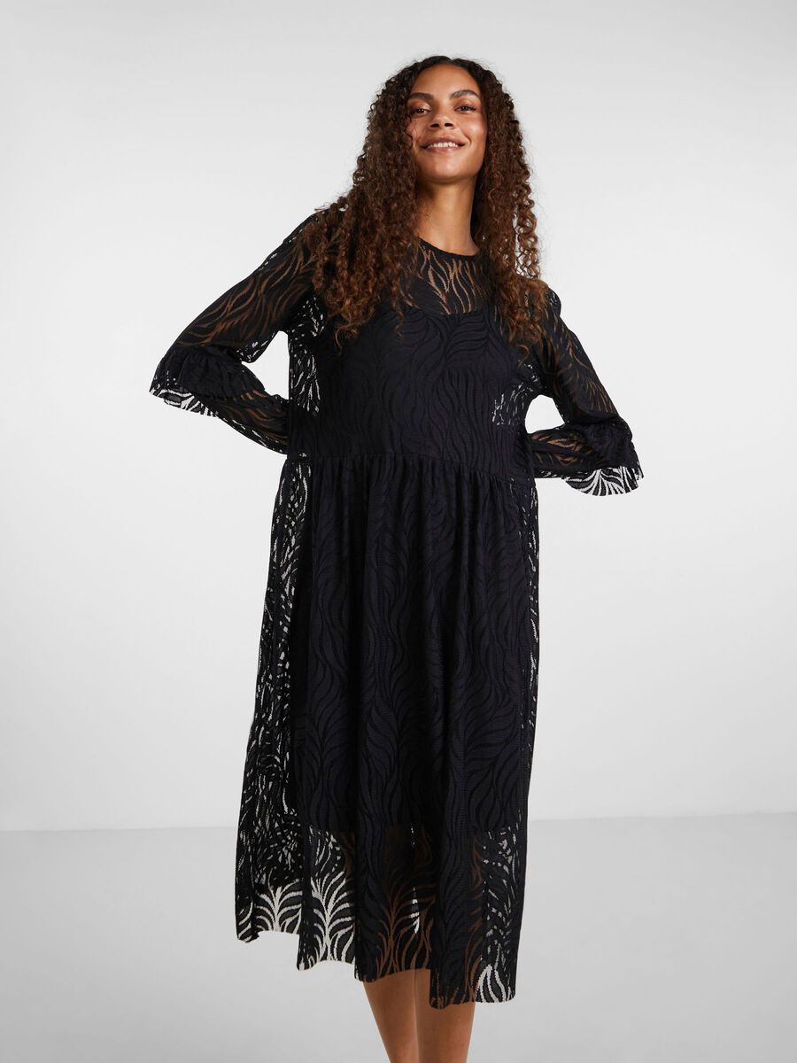 YAS LACE MIDI DRESS, Black, highres - 26011221_Black_003.jpg