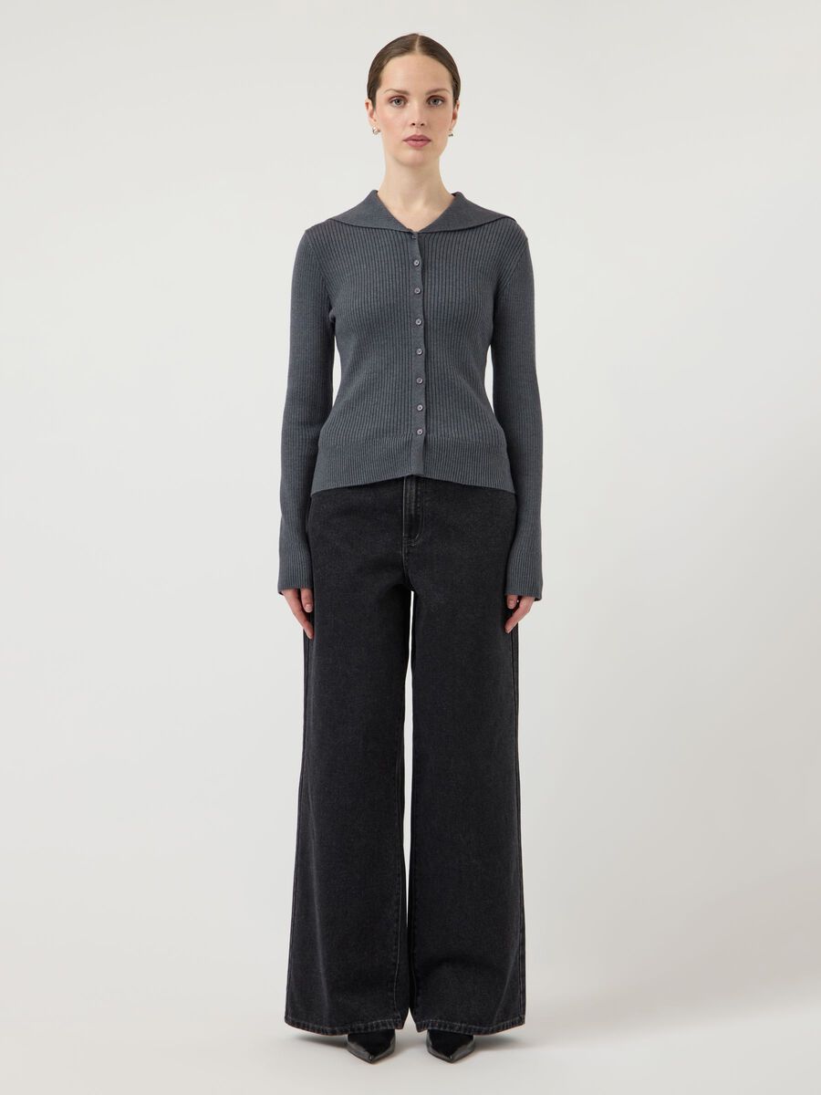 Carousel image - YASCAMELIA CARDIGAN EN MAILLE, Dark Grey Melange | 4