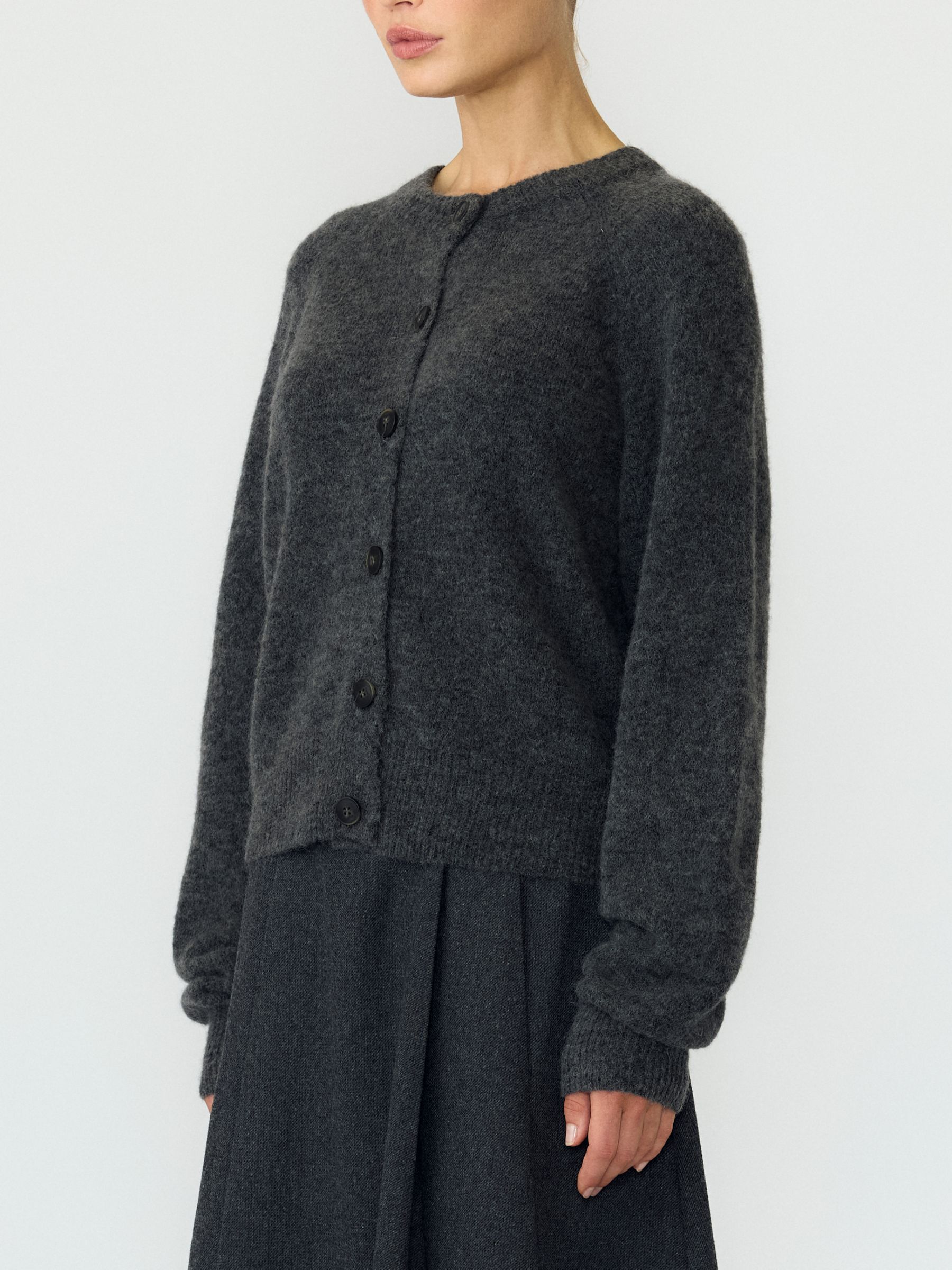 YASJOHI WOOL BLEND KNITTED CARDIGAN | Grey | YAS® Sweden