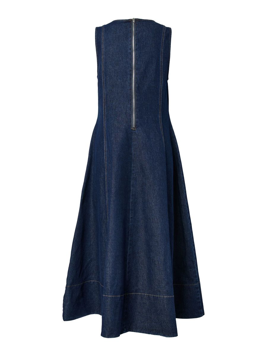 Carousel image - YASTOVE LONG  DENIM DRESS, Medium Blue Denim | 7