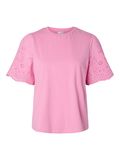 Product image thumbnail - YASLEX - BRODERIE ANGLAISE T-SHIRT, Moonlite Mauve | 5