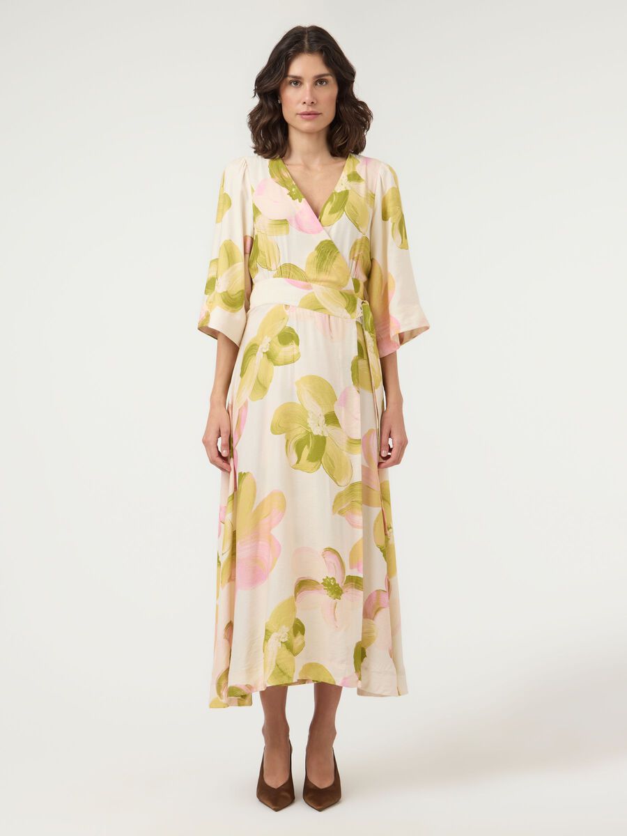 Product carousel image - YASMARGA 3/4 WRAP MAXI DRESS, Pristine | 1