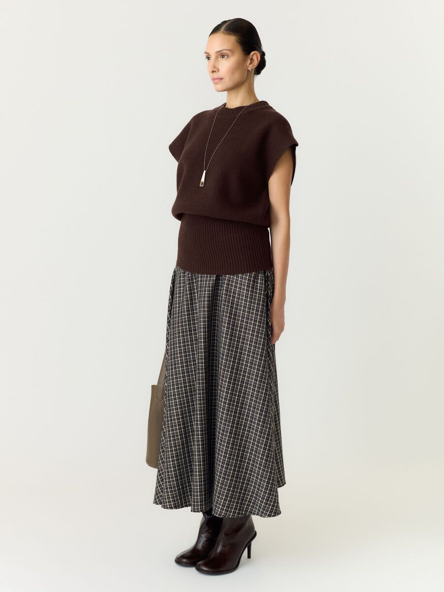 Carousel image 5 YASESLI WOOL BLEND  KNITTED VEST, Coffee Bean