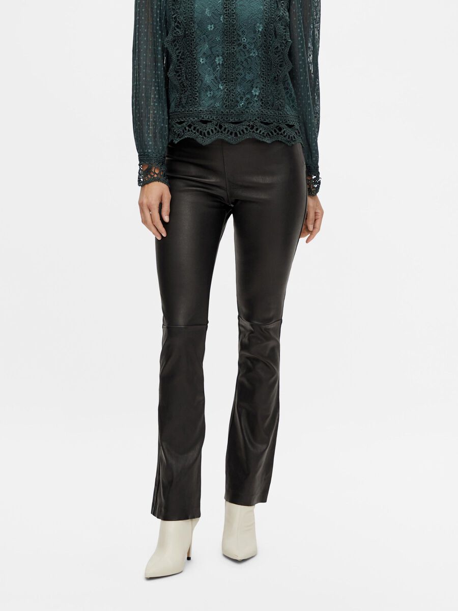 Y.A.S YASZELLA PANTALON EN CUIR, Black, highres - 26024716_Black_003.jpg