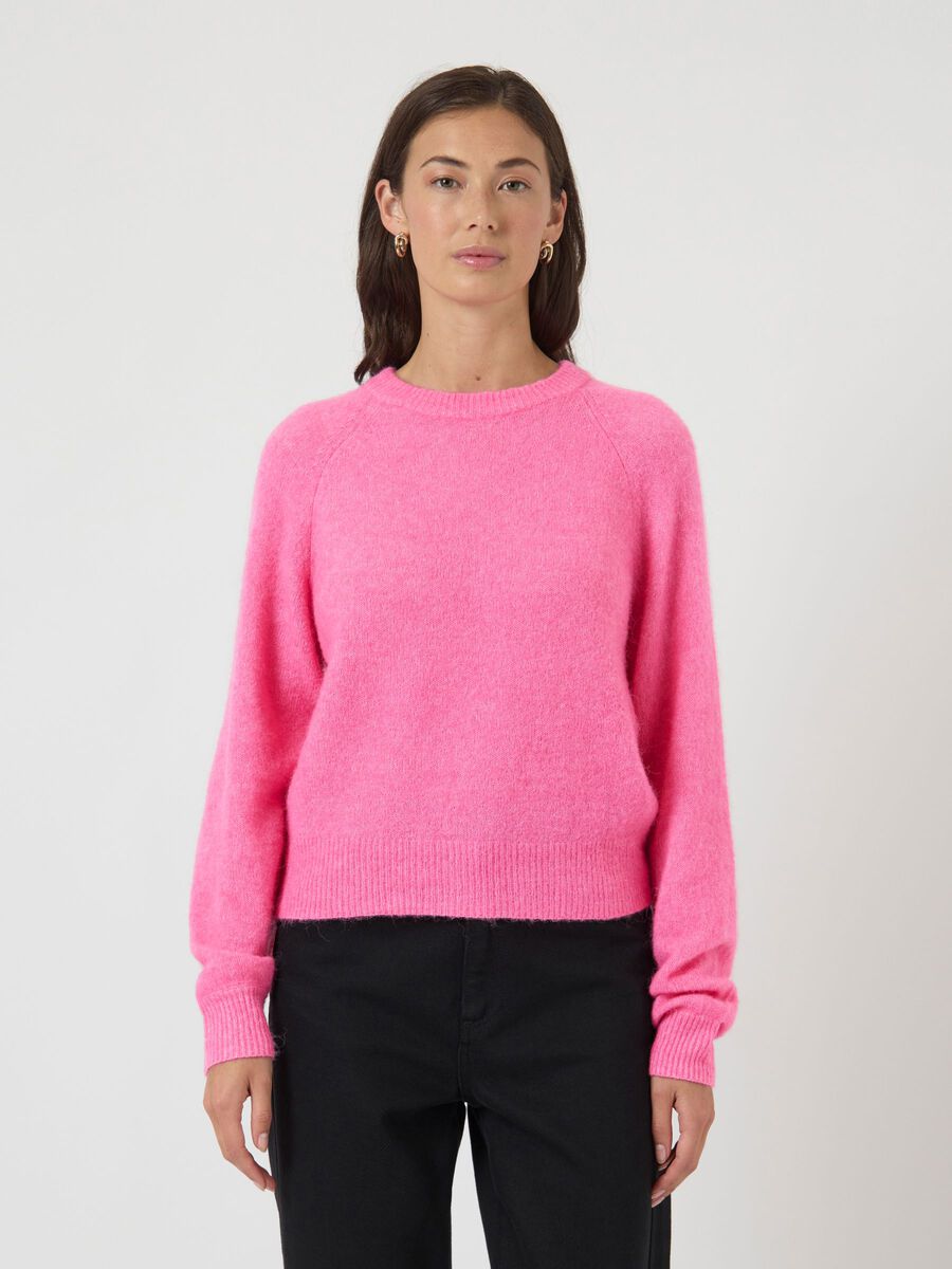 Carousel image - YASJOHI WOOL KNITTED PULLOVER, Begonia Pink | 1