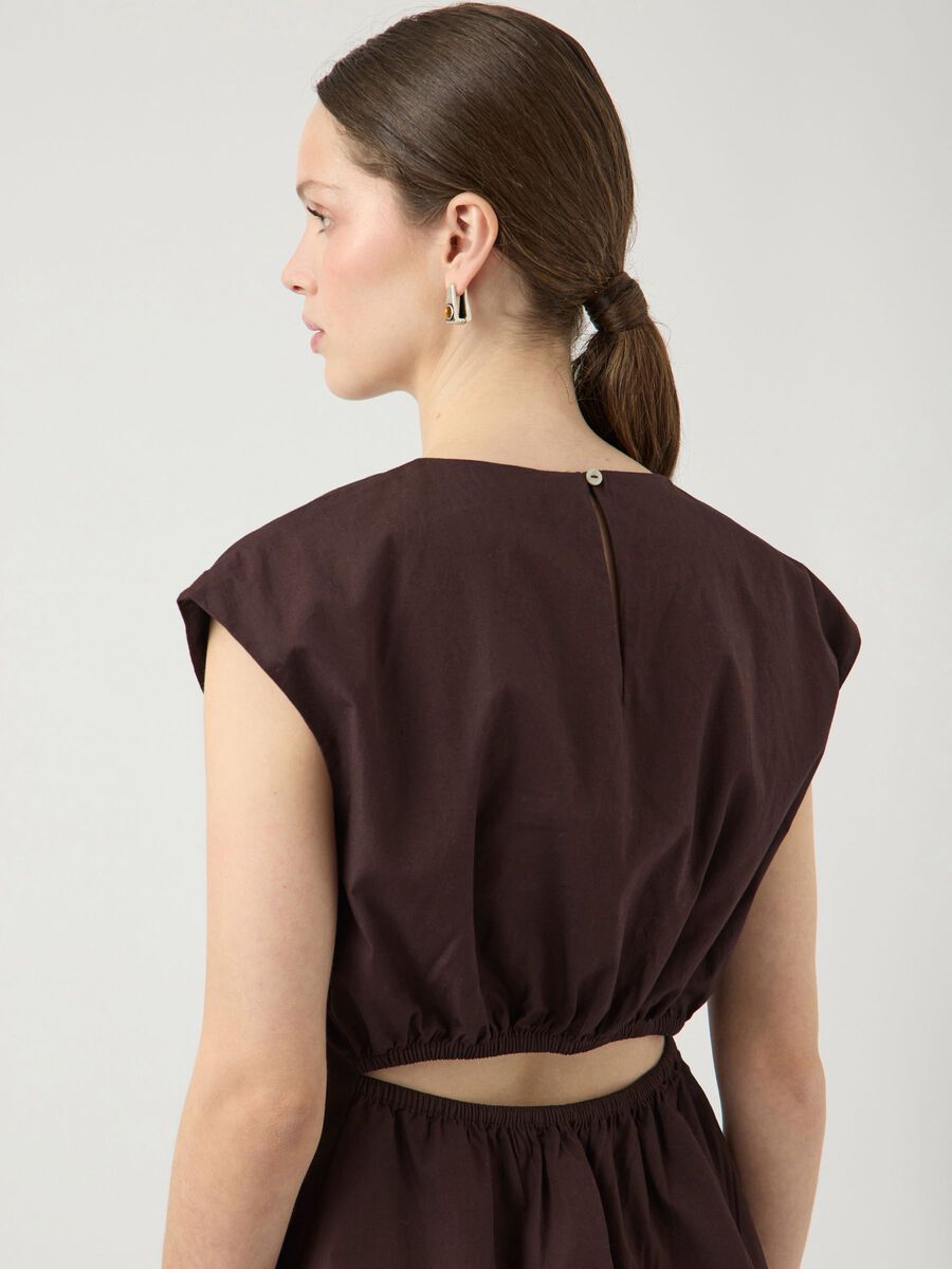 Carousel image - YASGENEVIEVE  CAP SLEEVE TOP, Coffee Bean | 3