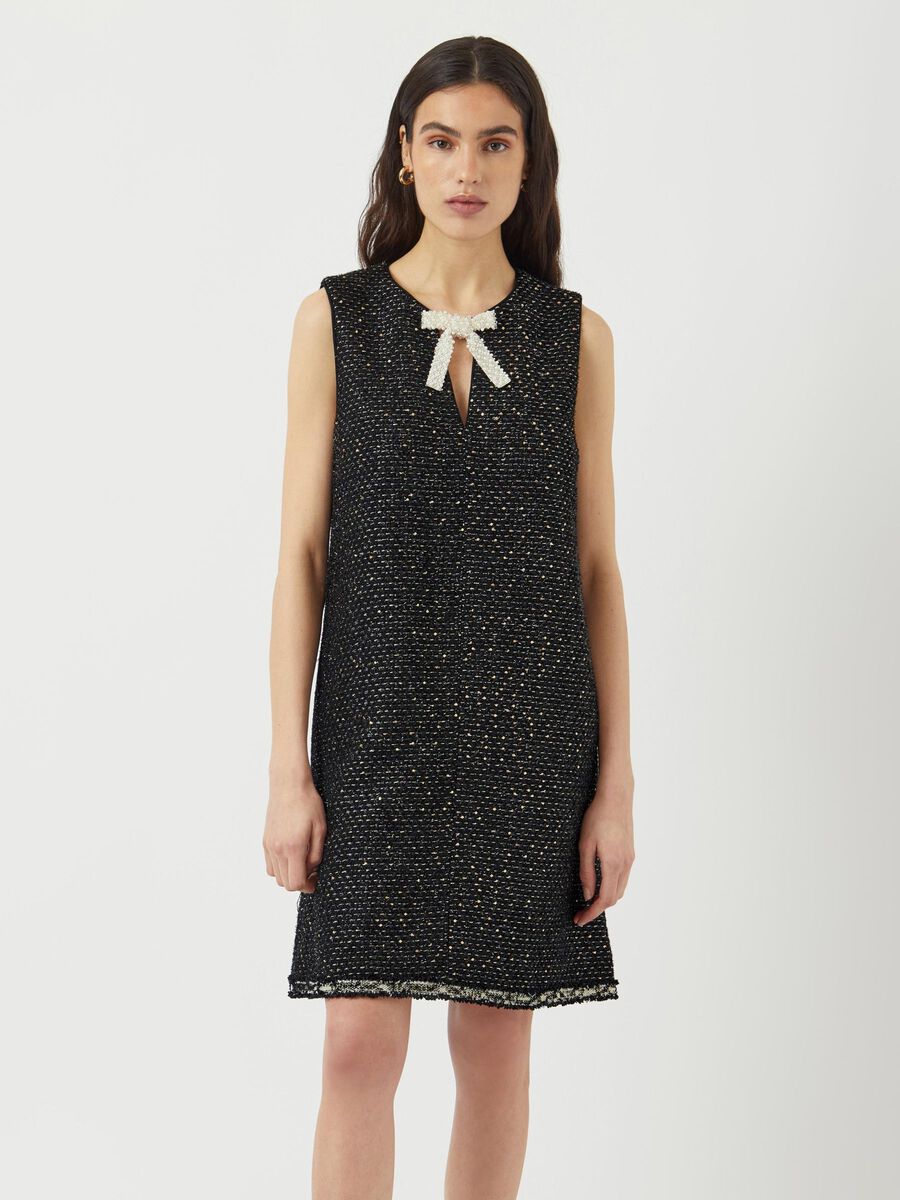 Product carousel image - YASUNIDA TWEED MIDIKLEID, Black | 1