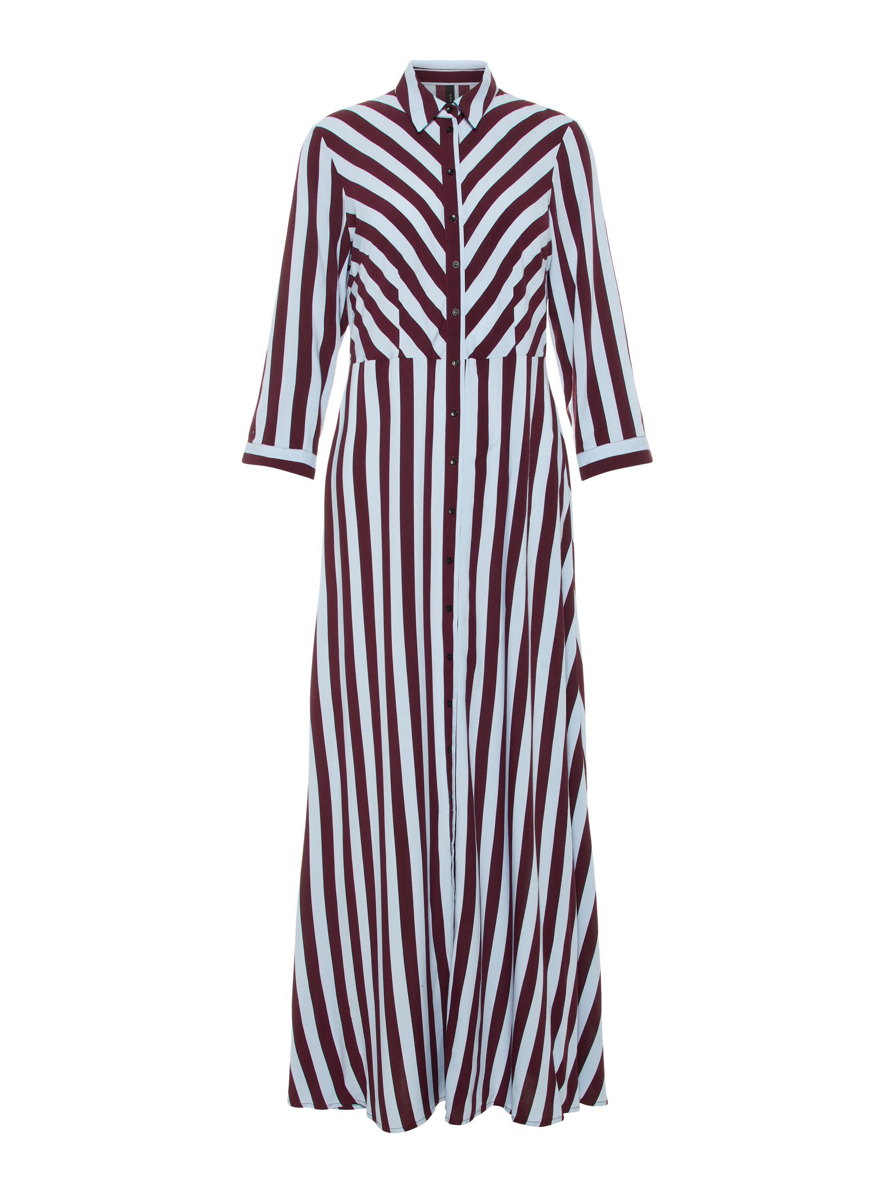 STRIPED LONG SHIRT DRESS Red YAS Switzerland