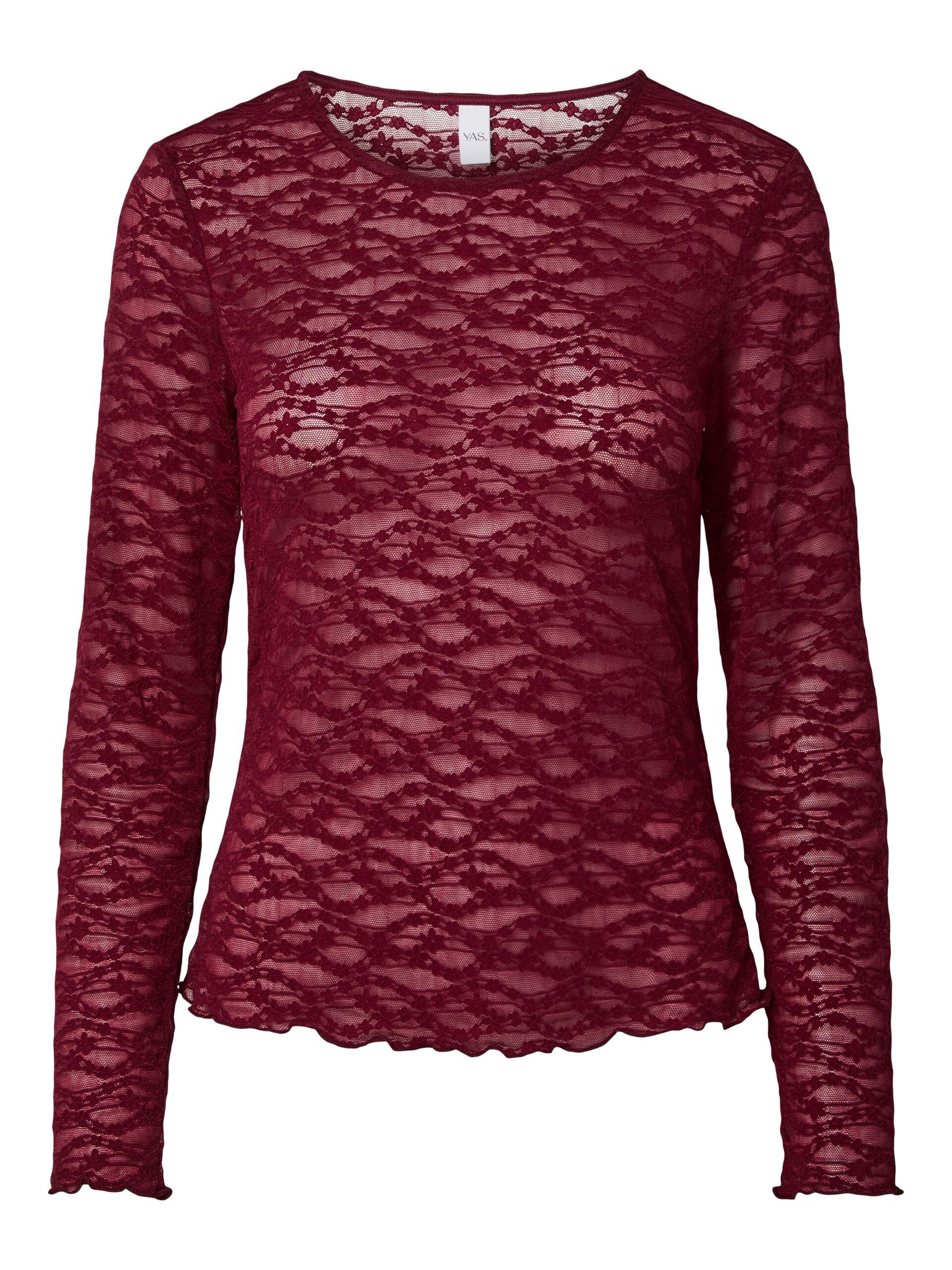 Carousel image - YASCARA KANT TOP MET LANGE MOUWEN, Tibetan Red | 5