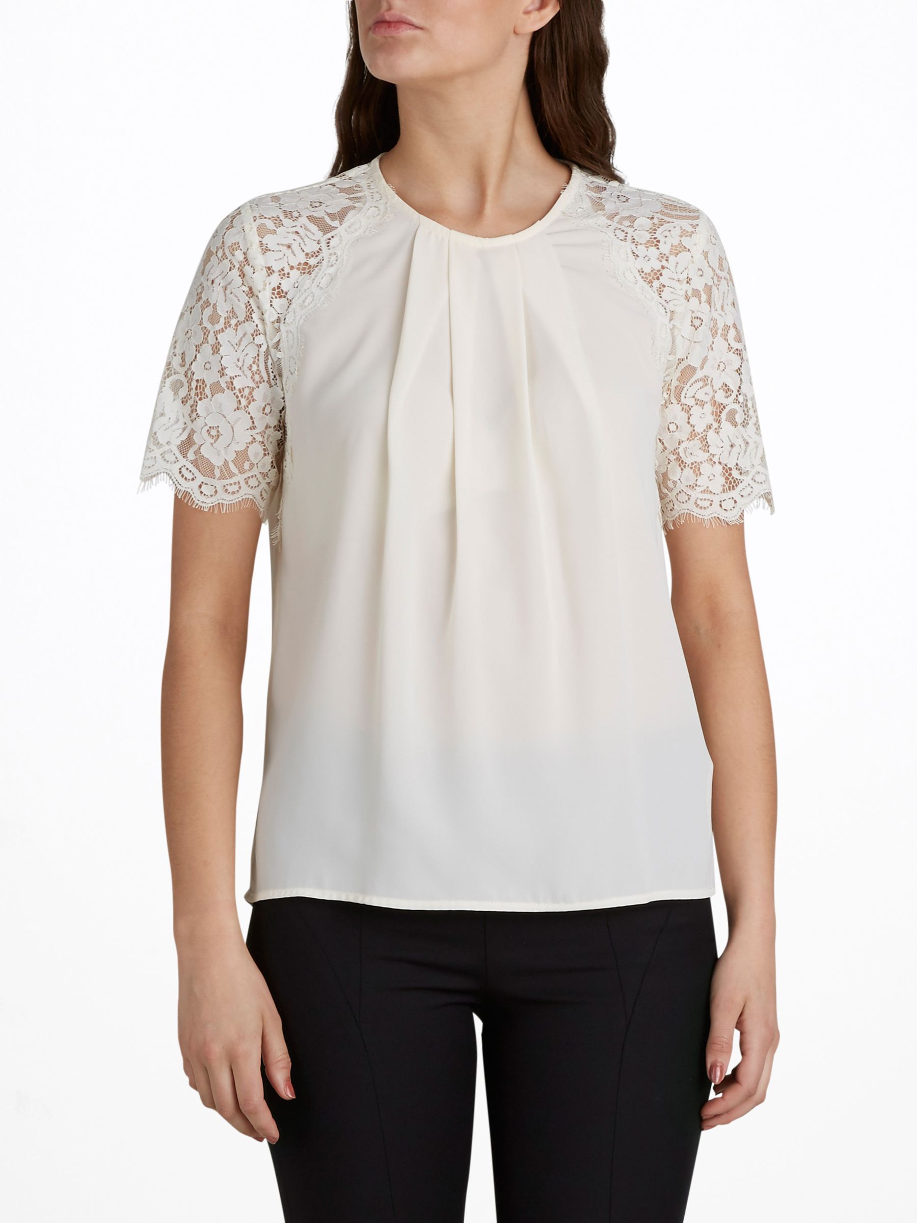 KANTEN SHIRT MET 2 4 MOUWEN Wit Y.A.S Belgi