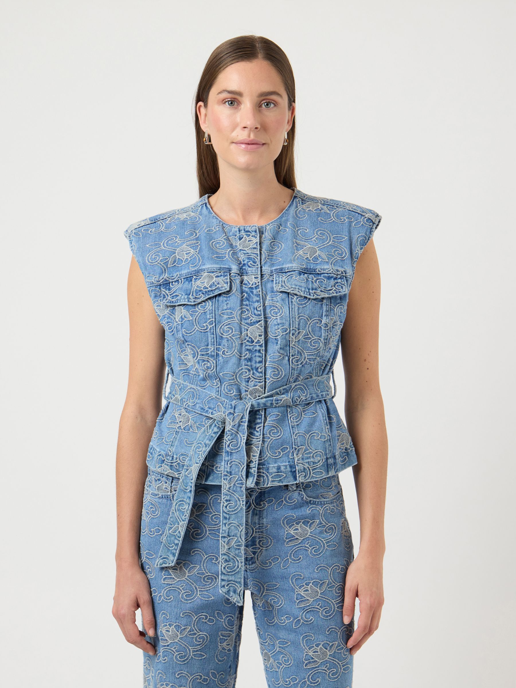 トップス YASHIKI Kusamoe Vest(PALE BLUE) YASHIKI - Shiraiki Vest(SAX BLUE) | Salty