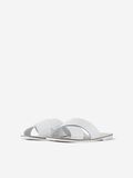 Pieces CROSS-STRAP LEATHER SANDALS, White, highres - 17094639_White_007.jpg