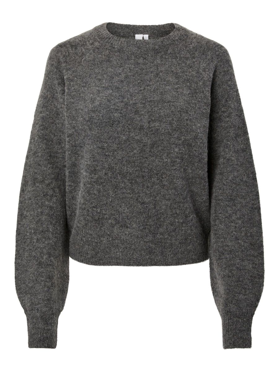 Product carousel image - YASJOHI WOOL KNITTED PULLOVER, Medium Grey Melange | 2