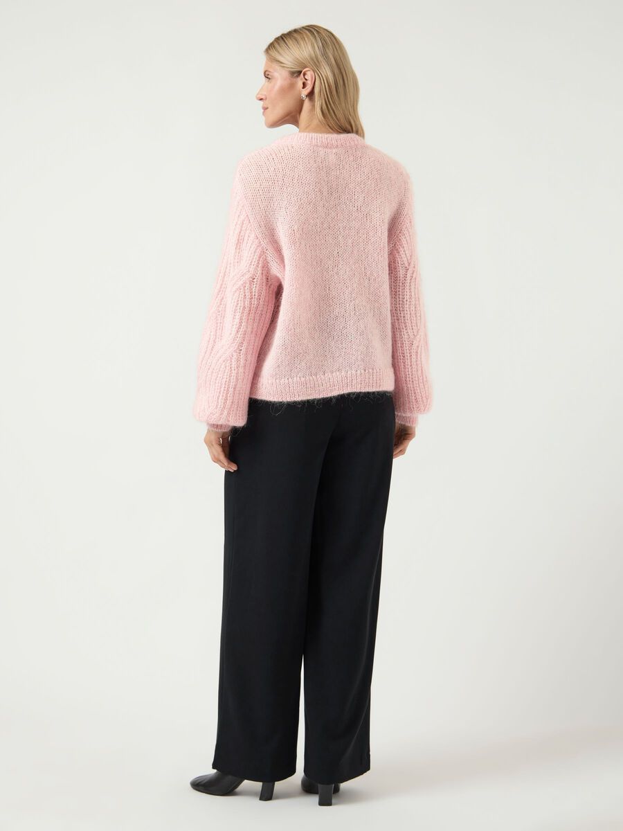 Product carousel image - YASZUMA - LAINE MÉLANGÉE CARDIGAN EN MAILLE, Orchid Pink | 2