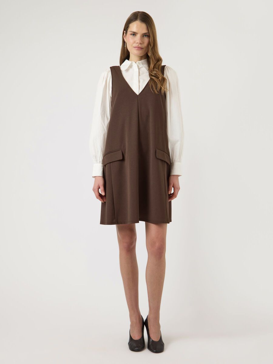 Product carousel image - YASMALEA WIDE SPENCER DRESS, Chocolate Brown | 1