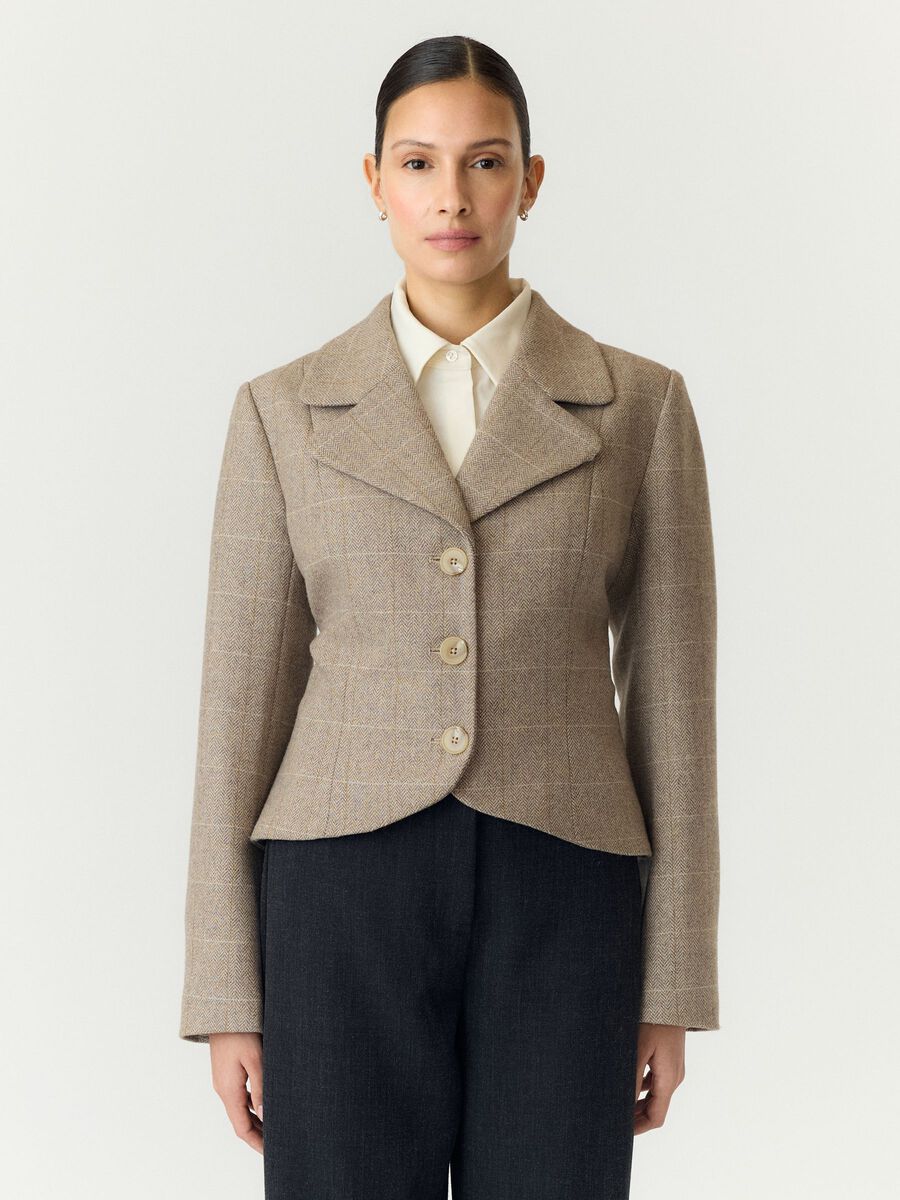 Product tile image YASTHELA WOOL BLEND SHORT JACKET, Taupe Gray 26041383_TaupeGray_1322923