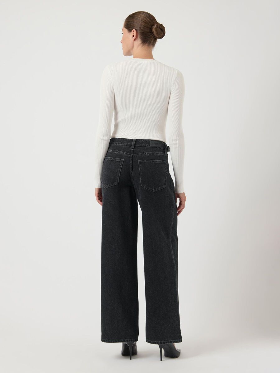 Carousel image - YASSATIRANI MW WIDE FIT JEANS, Dark Grey Denim | 2