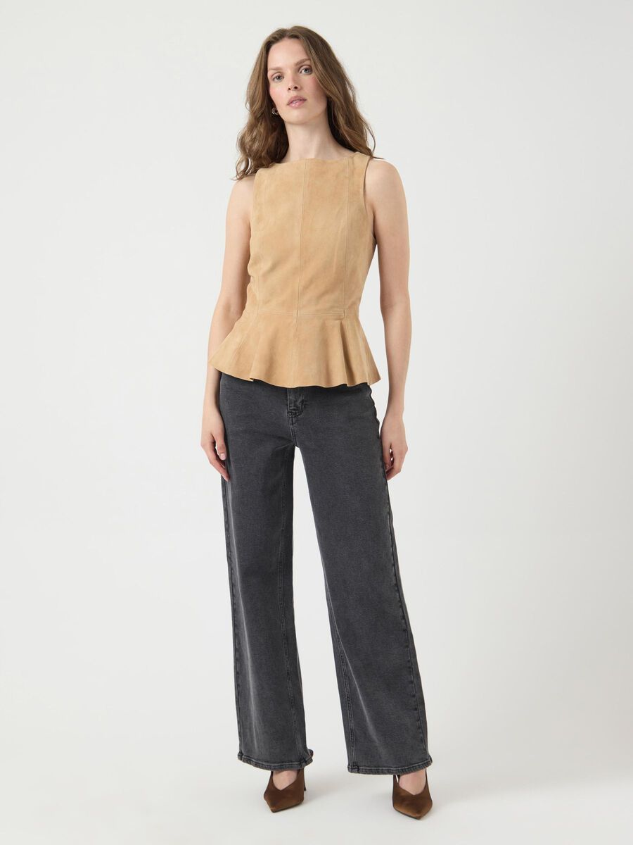 Carousel image - YASNOAH SUEDE LEATHER TOP, Lark | 4