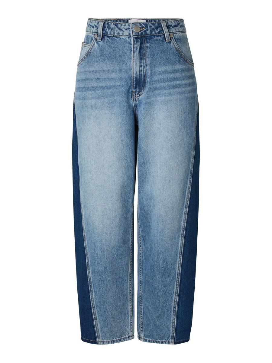 Carousel image 6 YASLUA HW BARREL JEANS, Medium Blue Denim