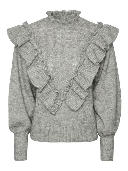 Y.A.S YASBISTRA KNITTED PULLOVER, Medium Grey Melange, highres - 26029011_MediumGreyMelange_001.jpg