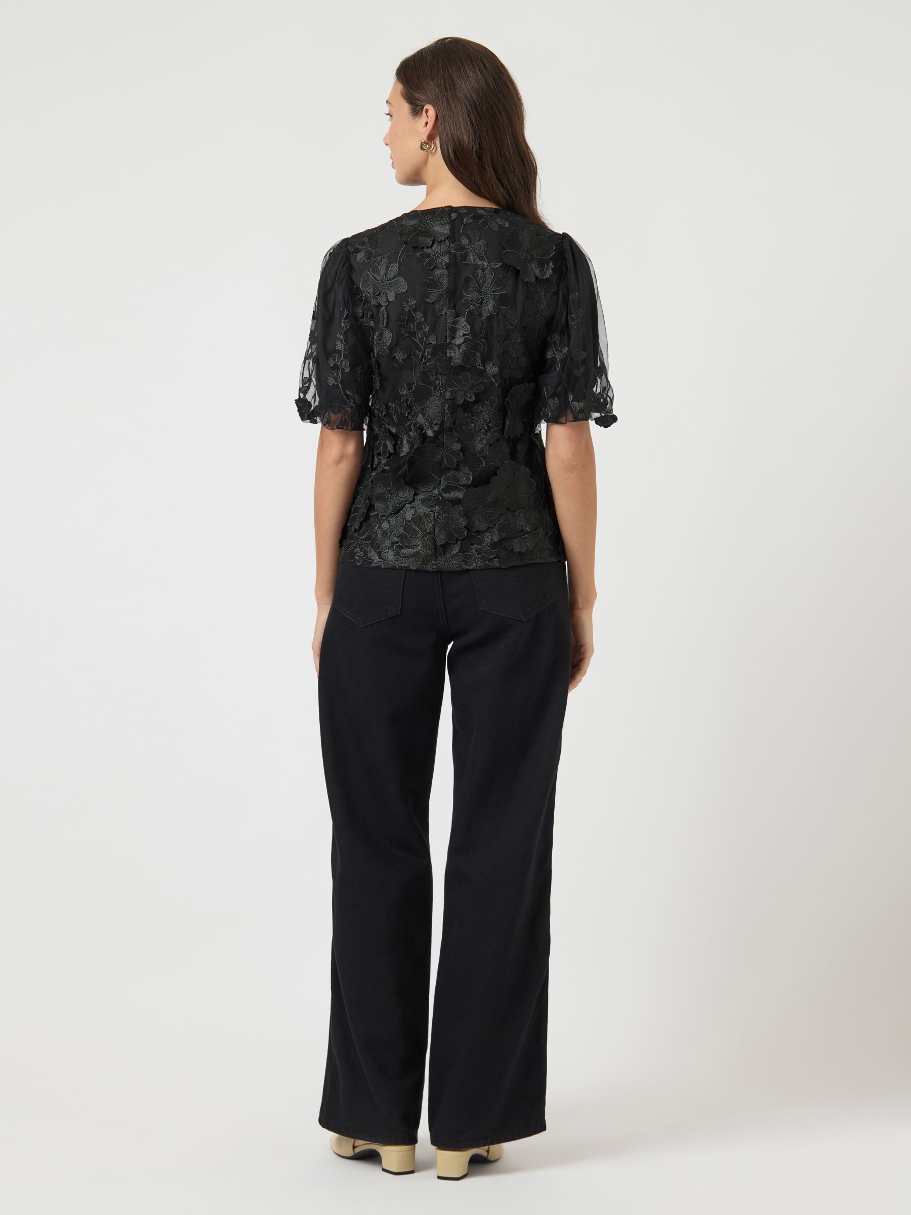 トップス yas YASFLOWERING SHORT SLEEVED TOP | Black | YAS® Norway