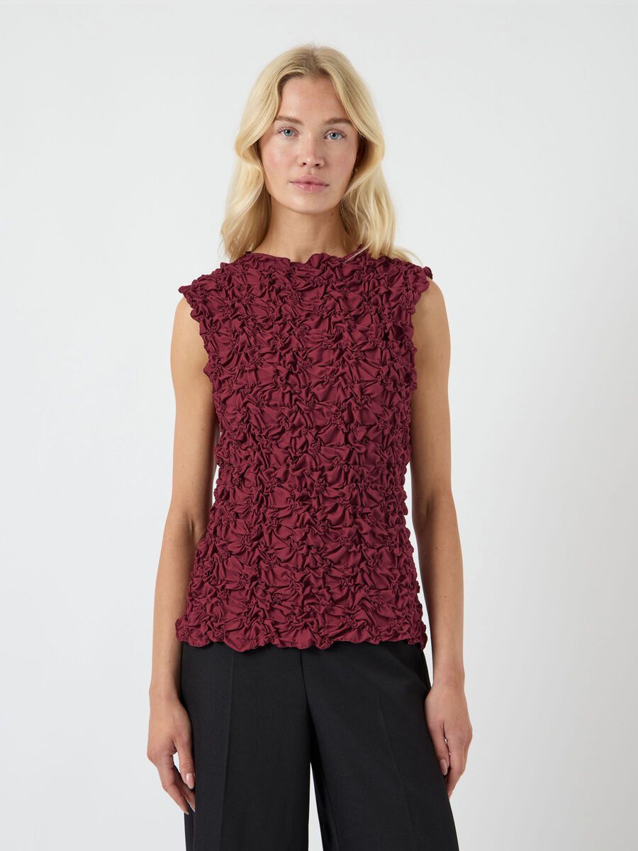 Product carousel image - YASMERA SLEEVELESS TOP, Tibetan Red | 1
