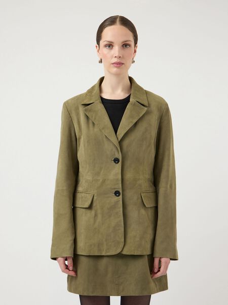 YAS YASENA SUEDE LEATHER  BLAZER, Aloe, highres - 26041444_Aloe_003.jpg