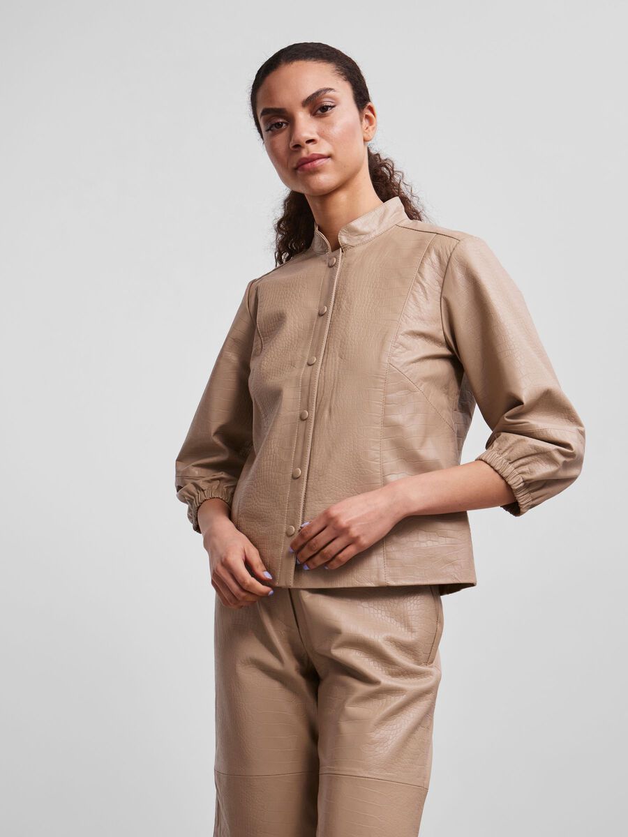 Y.A.S YASLUPIN LEATHER SHIRT, Sesame, highres - 26027670_Sesame_003.jpg