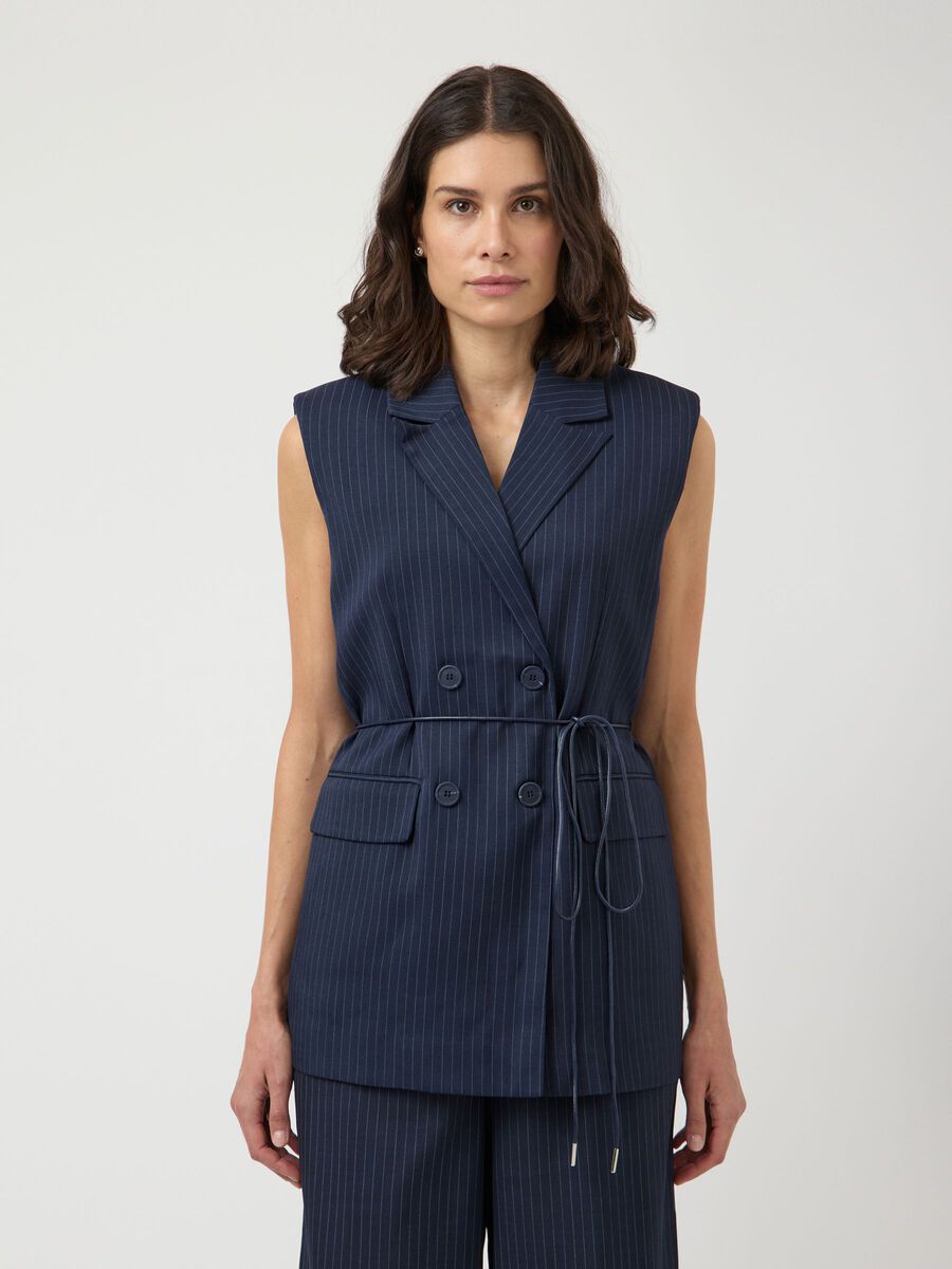 Product carousel image - YASSHIMMA WAISTCOAT, Navy Blazer | 1