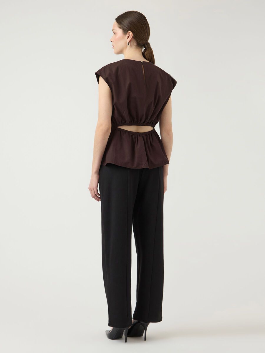 Carousel image - YASGENEVIEVE  CAP SLEEVE TOP, Coffee Bean | 2
