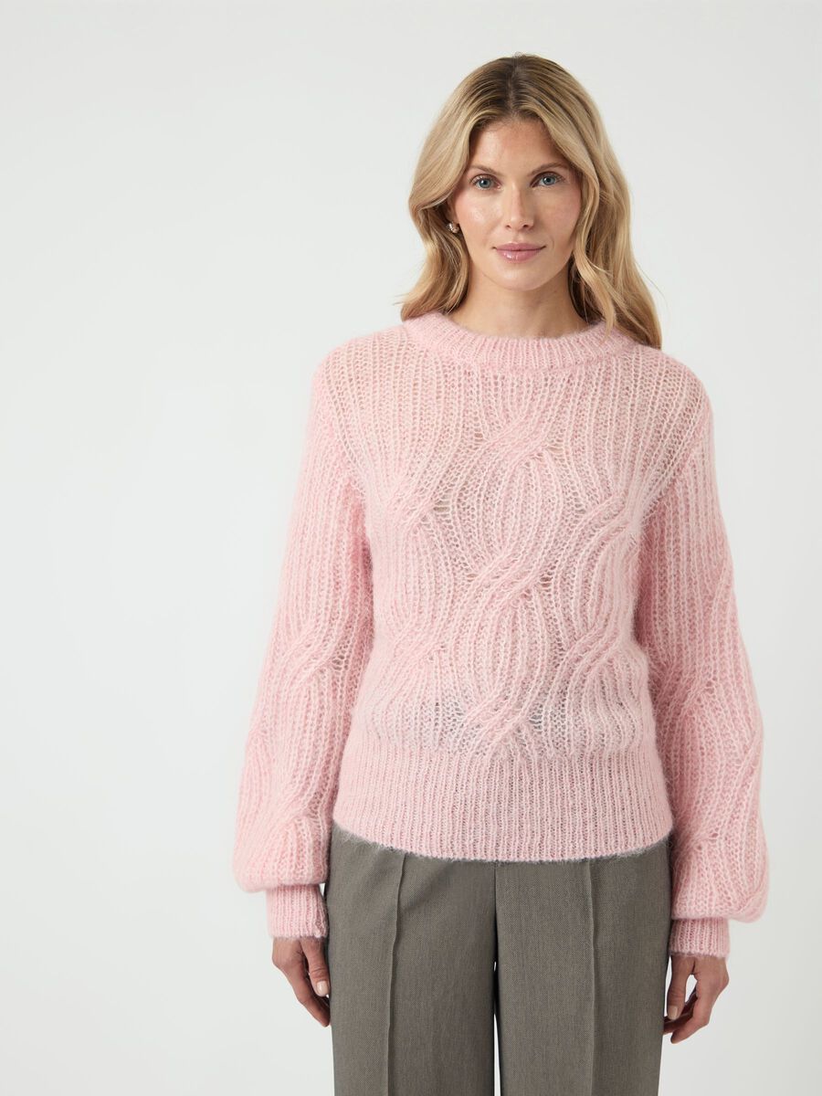 Carousel image - YASZUMA WOOL BLEND KNITTED PULLOVER, Orchid Pink | 1