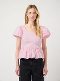 Product image thumbnail - YASNILLE BUBBLE HEM  TOP, Pink Lady | 1