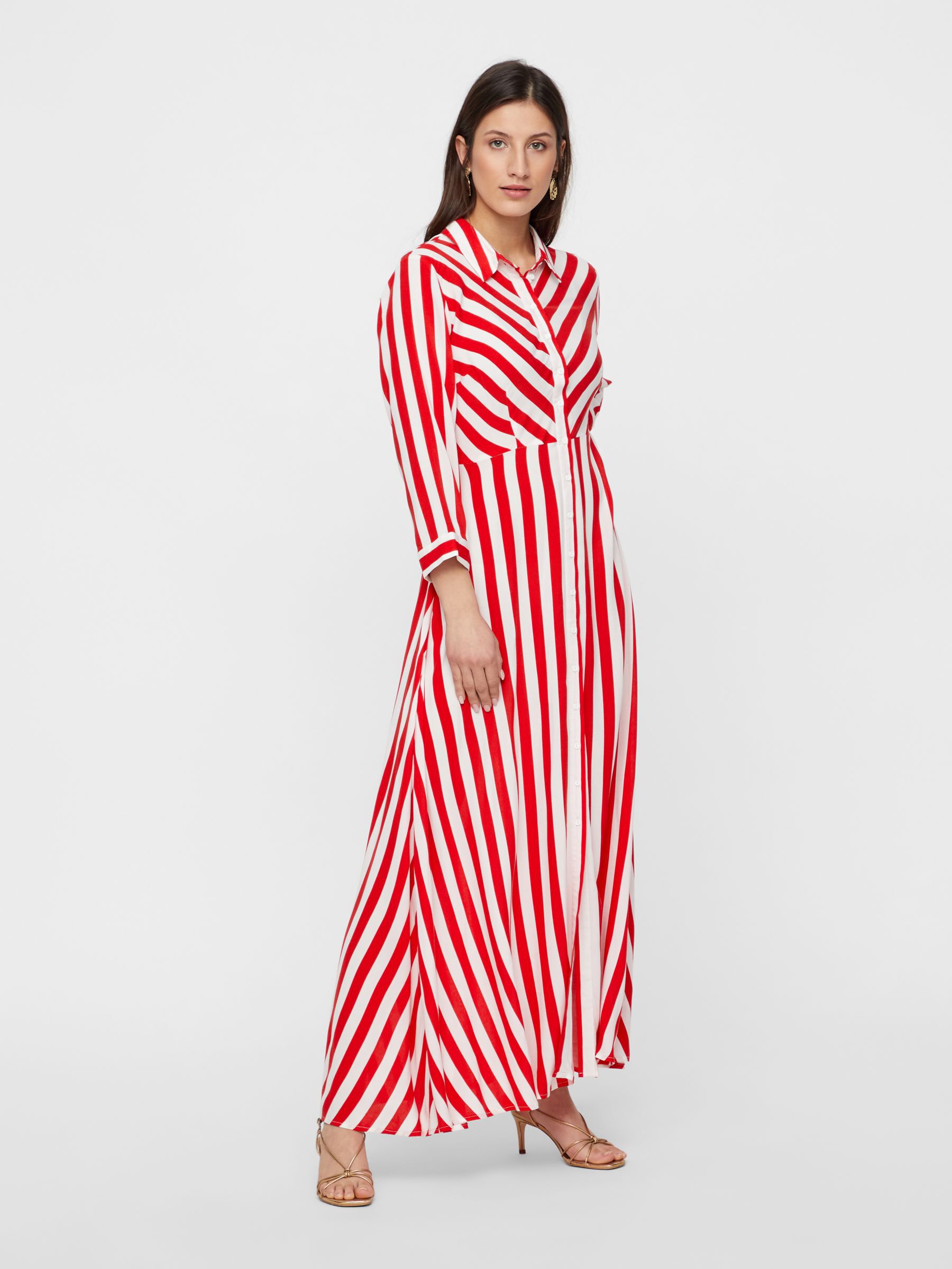 Striped maxi shirt dress hot sale