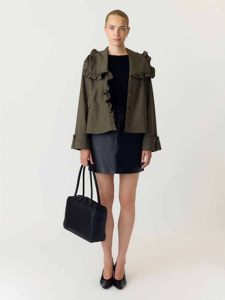 Carousel image 5 YASELSANA SHORT TRENCHCOAT, Dark Olive