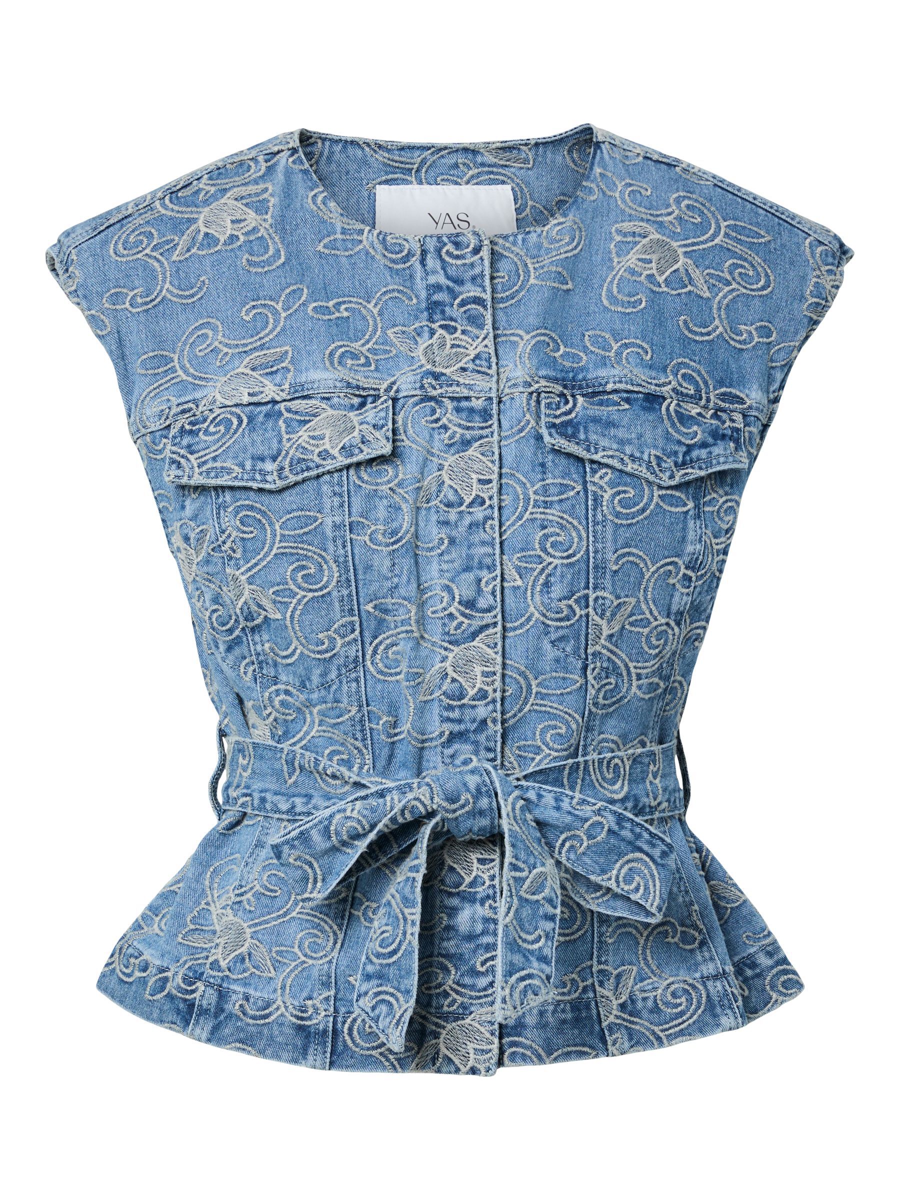 YASKARI DENIM VEST | Blue | YAS® Poland