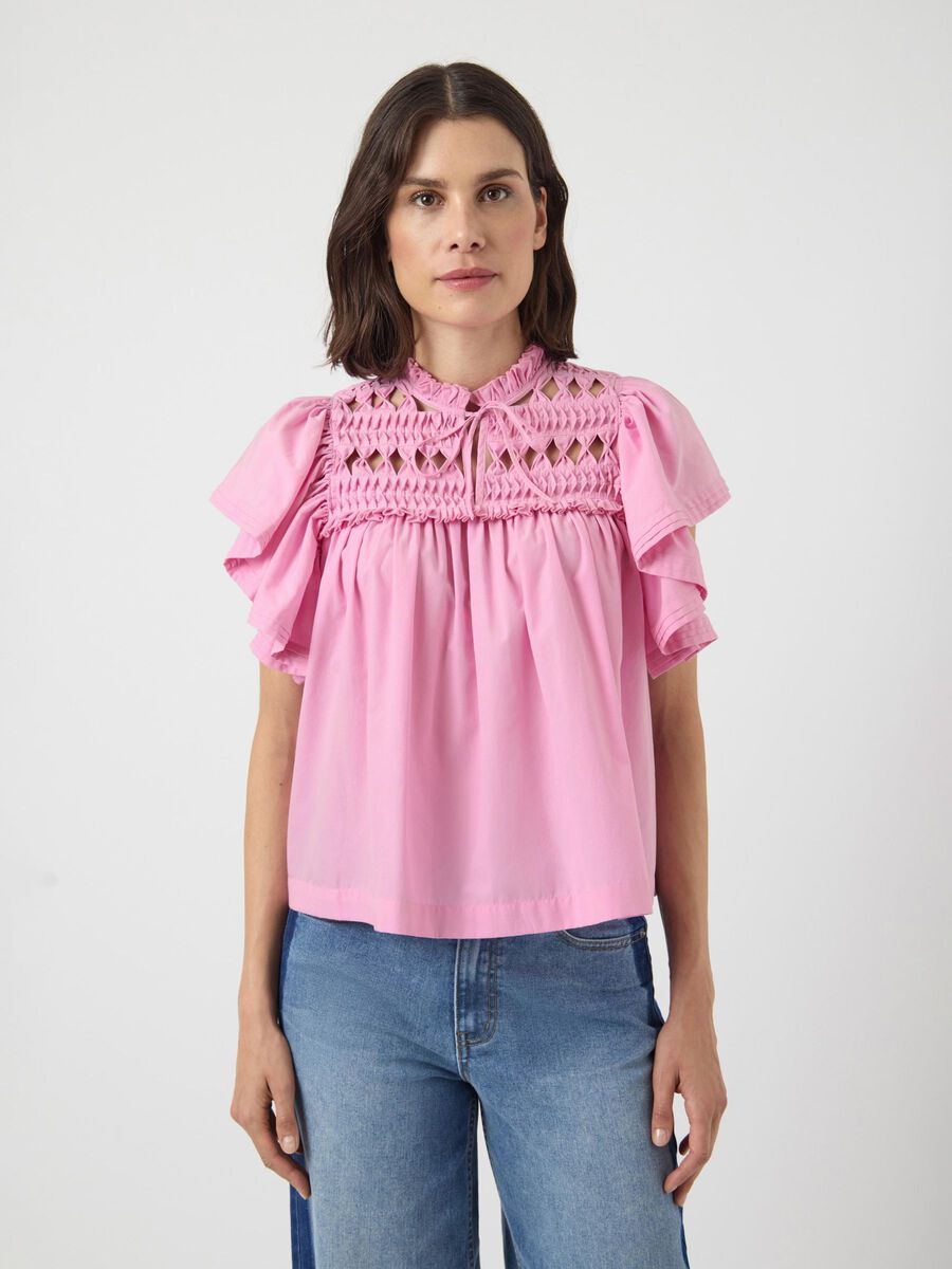 YAS YASLUERA BLUSA A MANICHE CORTE, Bonbon, highres - 26039620_Bonbon_003.jpg